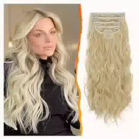 Clip Haarverlängerung 6 Teilig Blond 50cm Synthetisch Haarte 1 st