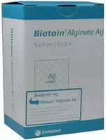 Biatain Alginate Ag Kompressen 5x5 cm 10 Stück