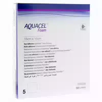 Aquacel Foam Nicht Adhäsiv 15x15 Cm Verband 5 St Verband