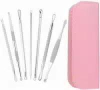 Mitesserentferner Set 7in1 Komedonenquetscher Edelstahl, Porenreiniger Mit Mit Etui