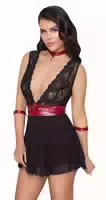 Babydoll Mit Bondage Gürtel Und Halsband