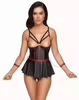 Hebe Plus String Ouvert, Mit Abnehmbaren Handfesseln