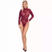 Cottelli Collection Cottelli Collection Spitzen Bodystocking in Bordeauxrot Xl