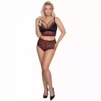 Cottelli Collection Cottelli Ouvert Spitzen Bh Set Plus Size Schwarz Xl