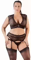 Bralette Plus Strapsstring aus Spitze