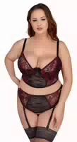Longline Bh Plus Straps Slip im Edlen Material Mix aus 2 Farbiger Spitze und Powernet