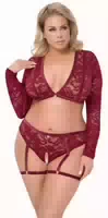 Spitzen Set mit Samt Strapsen
