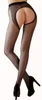 Strapsstrumpfhose mit Roter Ziernaht