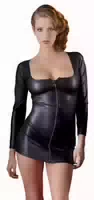 Kleid im Wetlook mit Langem Arm