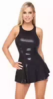 Minikleid im Schwarzen Wetlook