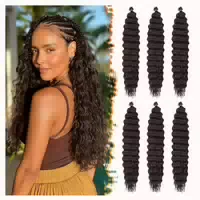 Crochet Hair Deep Ocean Wave Synthetik Lockig 55cm 4# Dunkel 1 st
