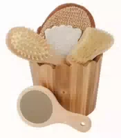 Croll & Denecke Wellness Geschenkset 6 Teilig im Hellen Sauna Holzbottich