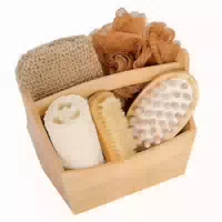 Croll & Denecke Wellness Geschenkset Bambus 6 Teilig in Box aus Holz