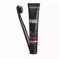 Curaprox Black Is White Set Zahnbürste Zahnpasta 90ml 1 st