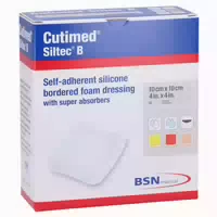 Cutimed Siltec B Schaumverband 10x10 Cm Mit Haftrand