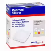 Cutimed Siltec B Schaumverband 7,5x7,5 Cm Mit Haftrand