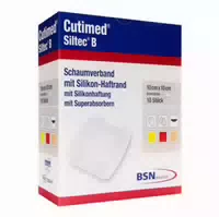 Cutimed Siltec B Schaumverband 10x10 cm mit Haftrand