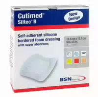 Cutimed Siltec B Schaumverband 12,5x12,5 cm mit Haftrand