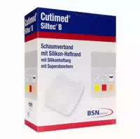 Cutimed Siltec B Schaumverband 7,5x7,5 cm mit Haftrand