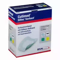 Cutimed Siltec Sorbact 7,5 cm X 7,5 cm