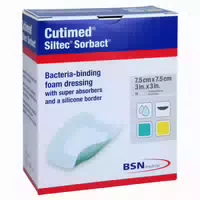 Cutimed Siltec Sorbact B Pu Verband 7,5x7,5 Cm