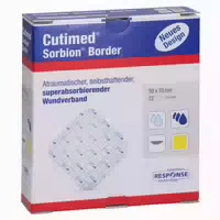 Cutimed Sorbion Border Wundauflage 10x10 cm Steril 12 st