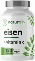 Naturally Eisen und Vitamin C | 20 mg Eisentabletten mit 40 mg Vitamin C