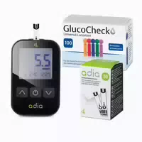 Adia Blutzuckerteststreifen 60 Stück mit Messgerät Mmol l und 110 Lanzetten als Komplett Set 1 st