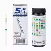 Servotest 5 Nl Diagnose Urinteststreifenfür Ph, Glucose, Protein, Leucos Etc 100 St