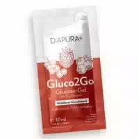 Diapura Gluco2go Glucose Gel, Exakt Dosiert mit 15g Schnell Verfügbarer Glucose, Waldbeere