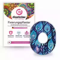 Diasticker Dexcom G7 Fixiertapes Batik Peacock
