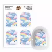Diasticker Omnipod Stickerset Rainbow Clouds