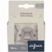 Difrax Schnuller Orthodontic, Extra Strong, Ab 18 Monaten, Grau
