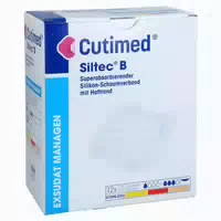 Cutimed Siltec B Schaumverb 7,5x7,5 cm m Haftr 12 st