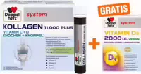 Doppelherz System Kollagen 11000 30 X 25 ml Ampullen Gratis Doppelherz Vitamin D3 2000 I E Vegan 60 Tabletten