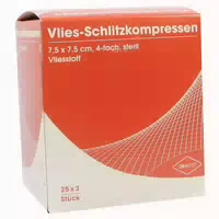 Schlitzkompressen Vlies 7,5x7,5 Cm Steril 4fach 25x2 St Kompressen