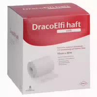 Dracoelfi Haft Elast Fixierbinde 10 Cmx20 M Weiß 8 St