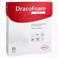 Dracofoam Easyfix Schaumstoff Wundauflage 10x10 Cm 10 St