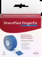 Dracoplast Fingerfix 2,5 Cmx4,5 m mit Wundk Blau