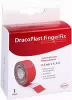 Dracoplast Fingerfix 2,5 cm X 4,5 m mit Wundk Rot 1 Stück