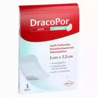 Dracopor Sensitiv 5x7,2 cm Steril m Sili 3 st