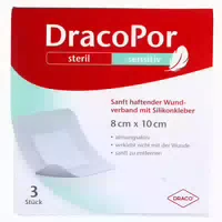 Dracopor Sensitiv 8x10 cm Steril m Silik 3 st