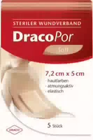 Dracopor Steril Soft Hautfarben 5 × 7,2 cm 5 st Verband