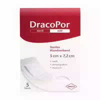 Dracopor Steril Soft Weiß 5 × 7,2 cm 5 st Verband