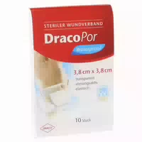 Dracopor Waterproof Wundverband 3,8x3,8 Cm Steril 10 St Pflaster