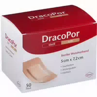Dracopor Wundverband 5x7,2 Cm Steril Hautfarben 50 St Pflaster