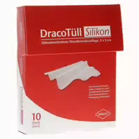 Dracotüll Silikon, 5 X 5 cm Silikonbeschichtete Wundkontaktauflage 10 st