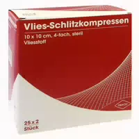Schlitzkompressen Vlies 10x10 Cm Steril 4fach 25x2 St Kompressen