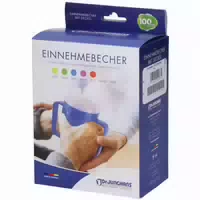 Einnehmebecher m Griff Deckel 4mm Blau 1 st
