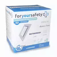 Dr Kuechler Medical 50 Stück Duschpflaster, Wundpflaster, Wasserfest, Steril, Sensitiv, 6x7cm